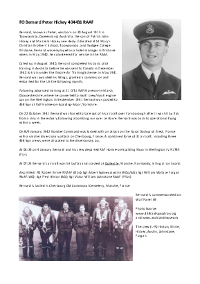 A preview of a PDF biography for Hickey, Bernard Peter